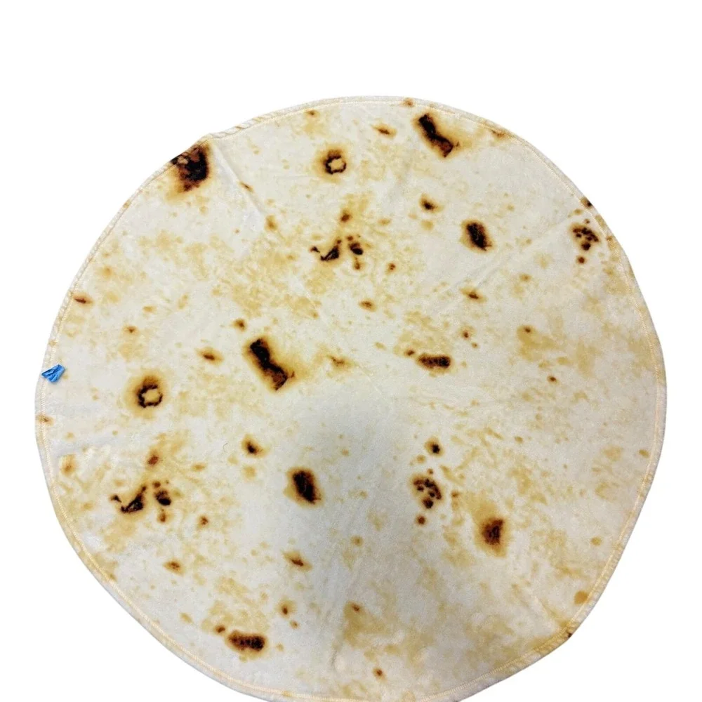 Round Tortilla Blanket Burrito Wrap 45 in Throw Blanket Soft Fluffy Novelty Gift